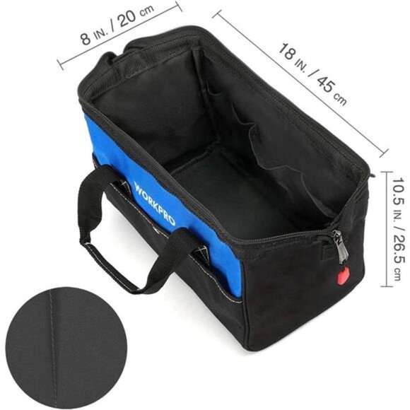 WORKPRO 18-inch Close Top Wide Mouth Storage Tool Bag - Picture 3 of 7